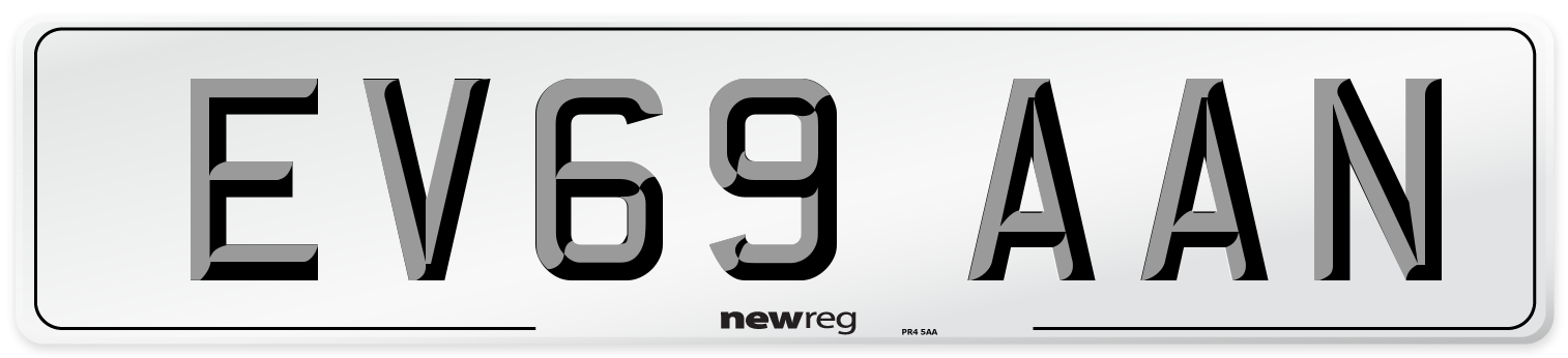 EV69 AAN Number Plate from New Reg